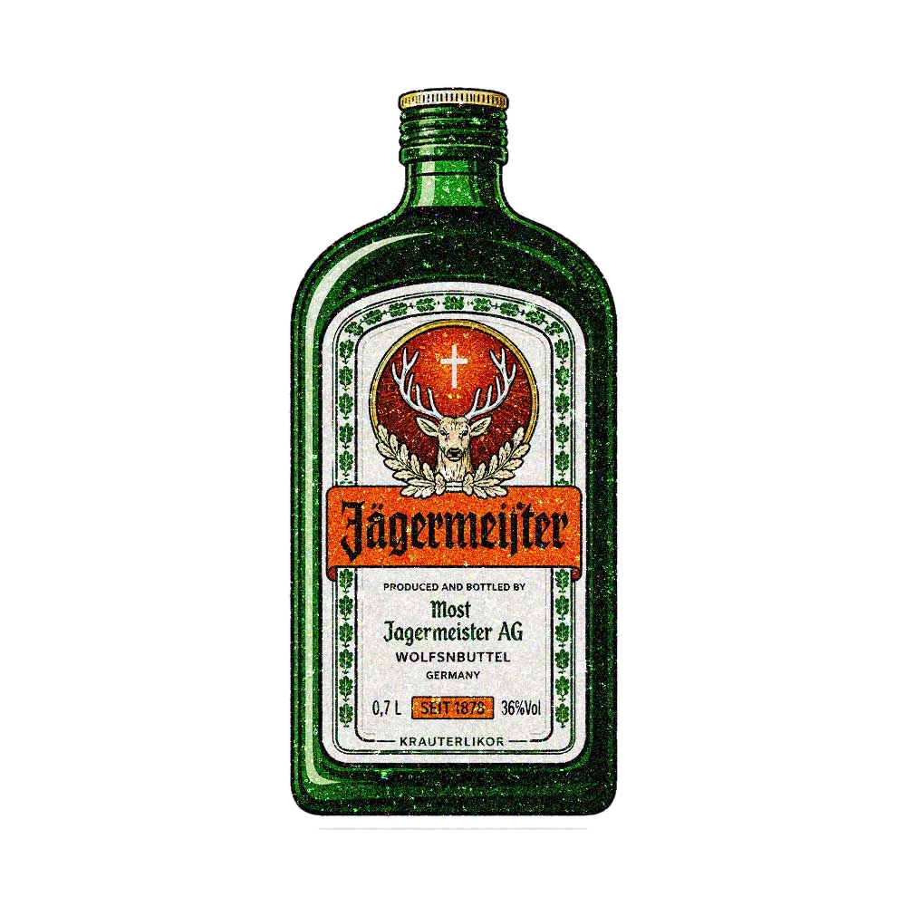 Herbal Liqueur Bottle Glitter Sticker